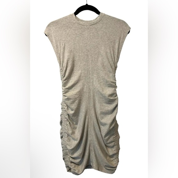 Athleta Womens Cotton Ruched Sleeveless Bodycon Lined Dress Heather Gray Size XS - Picture 2 of 9